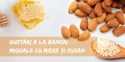 Gustari a la Banzai – migdale cu miere si susan