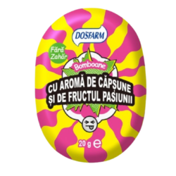 Bomboane Dosfarm cu aroma de capsune si fructul pasiunii